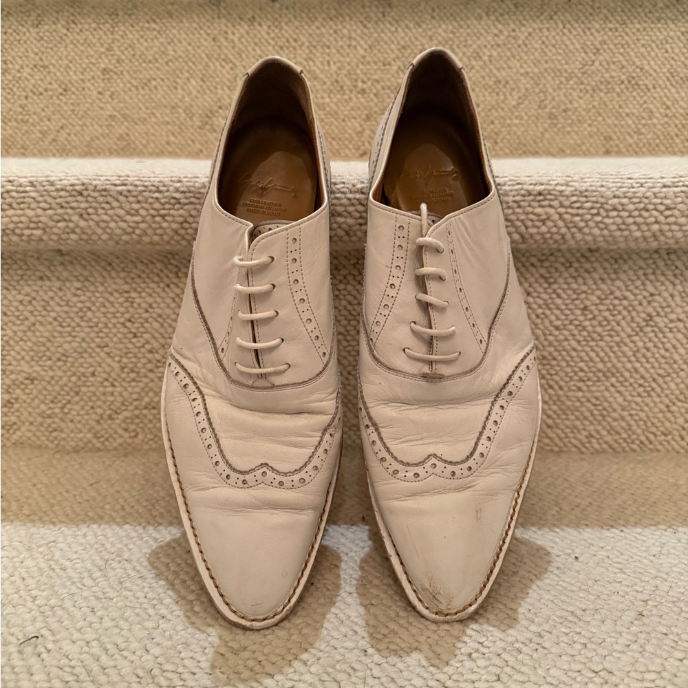 Giuseppe Zanotti Cream Brogue Flats